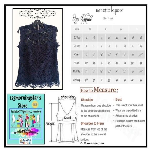 NANETTE LEPORE NEW Romantic Floral Allover Embossed/Scalloped ELace Top S - Picture 12 of 12